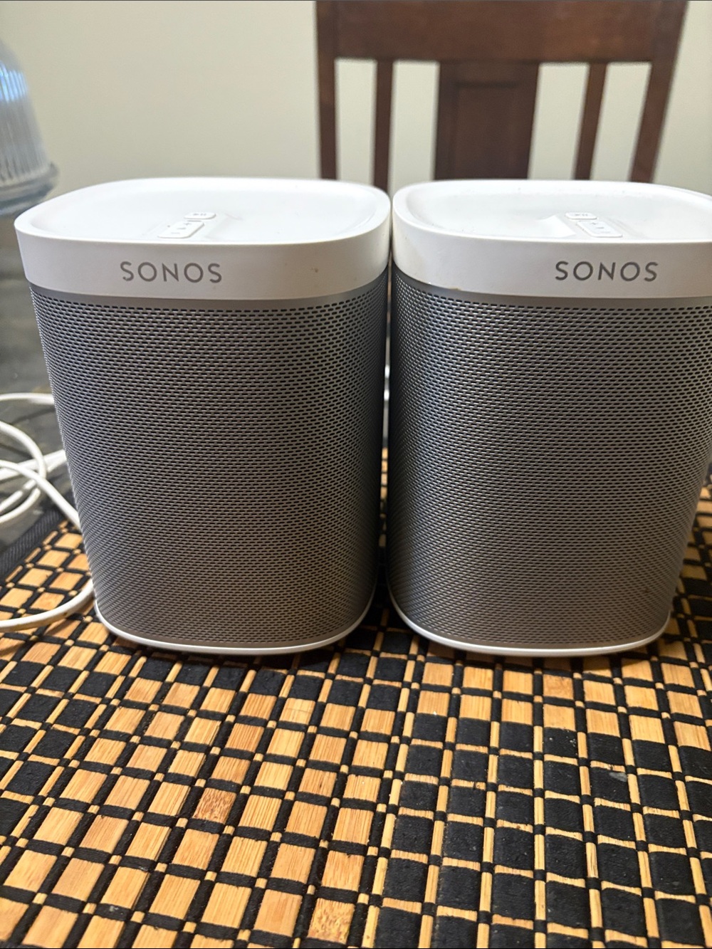 Sonos White and Silver Wireless Portable Speakers - Pair
